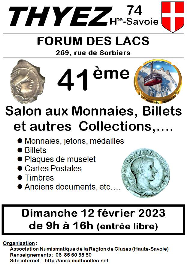 Salon aux Monnaies & Collections - 12 février - Thyez (74) 03-thyez-2023-1
